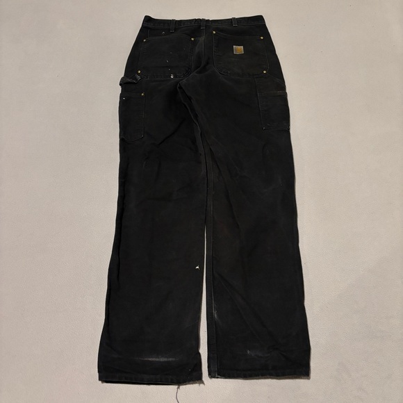 Carhartt Double Knees Pants Mens 32x32 Black Carpenter Loose Fit USA B01 BLK - Picture 4 of 8